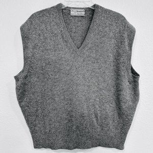 Vintage 50s Drumlanrig by Turner & Rutherford Cashmere Sweater Vest Gray Men Lg